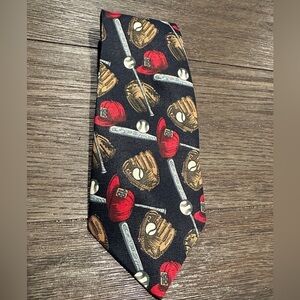 Beans McGee Mens Neck Tie Baseball hat glove‎ ball, NWOT